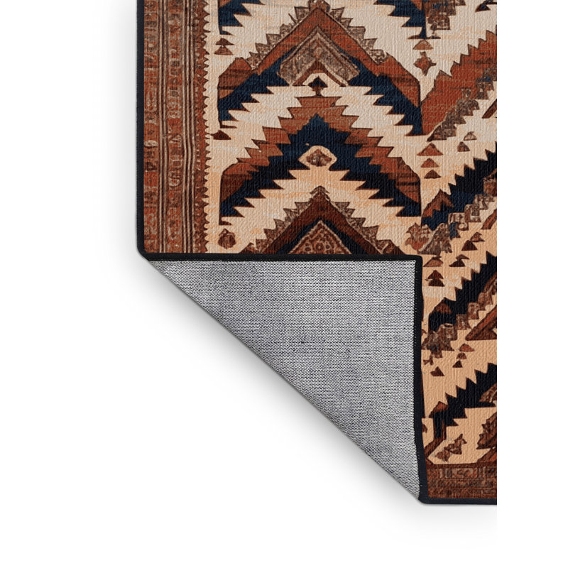 Tapis brun lavable à la machine, Rond 3 pi