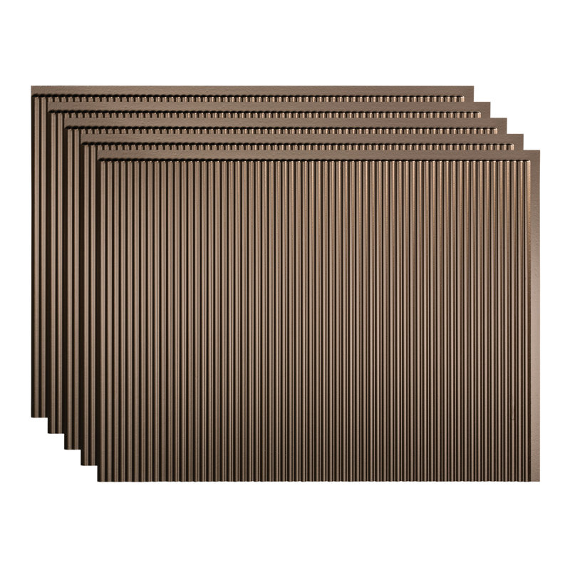FASÄDE Rib Decorative Vinyl Backsplash 15 sq ft Kit, Argent Bronze