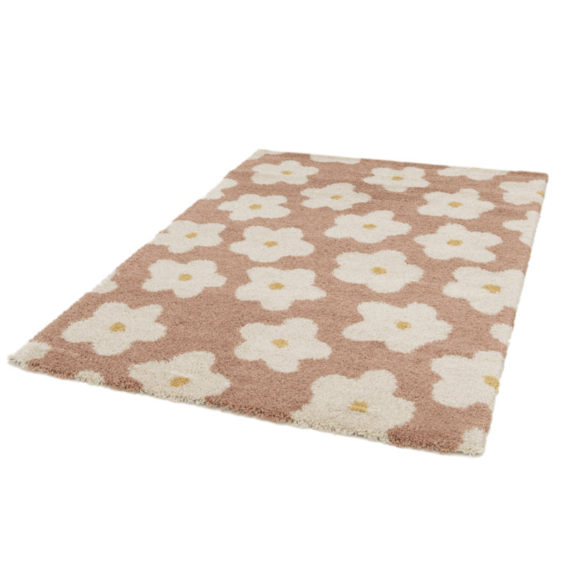 Dedie Floral Shag Area Rug, Rectangle 120 x 170 cm