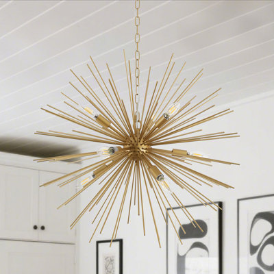 Lustre spoutnik 9 lumières 28 "doré