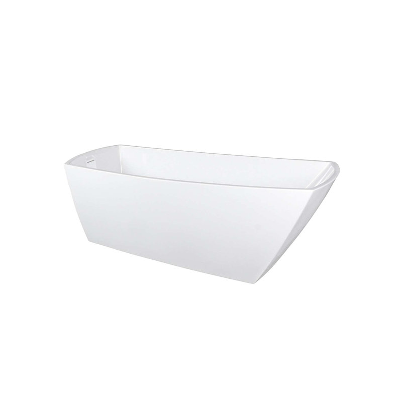 Brock 67" x 31" Freestanding Soaking Acrylic Bathtub, Brushed Nickel