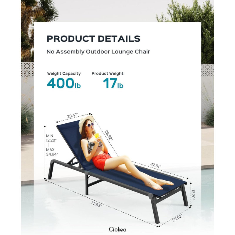 Sueko Folding Beach Chair, Navy