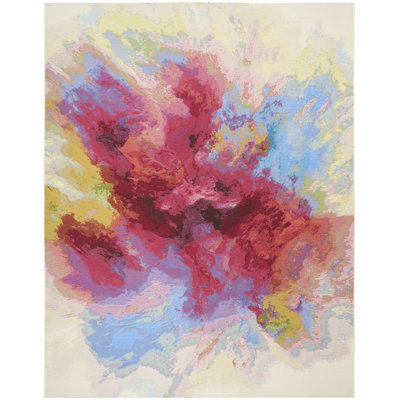 Nourison Color Splash 4' x 6' Ivory Multicolor Modern Rug