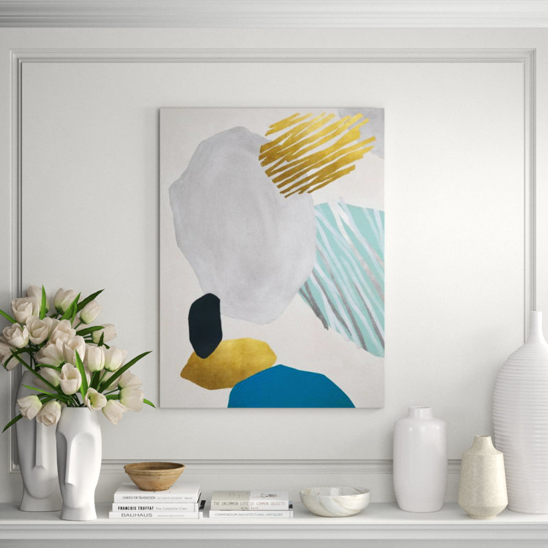 Tendencies I Print by Janice Sadler, Gild Gold & Silver, 40" H x 30" W x 1.5" D