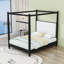 Canopy Bed with Upholstered Headboard-204673554-204673552