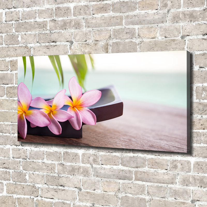 Plumeria 1 Piece Wall Art, 70cm H x 100cm W, Glass