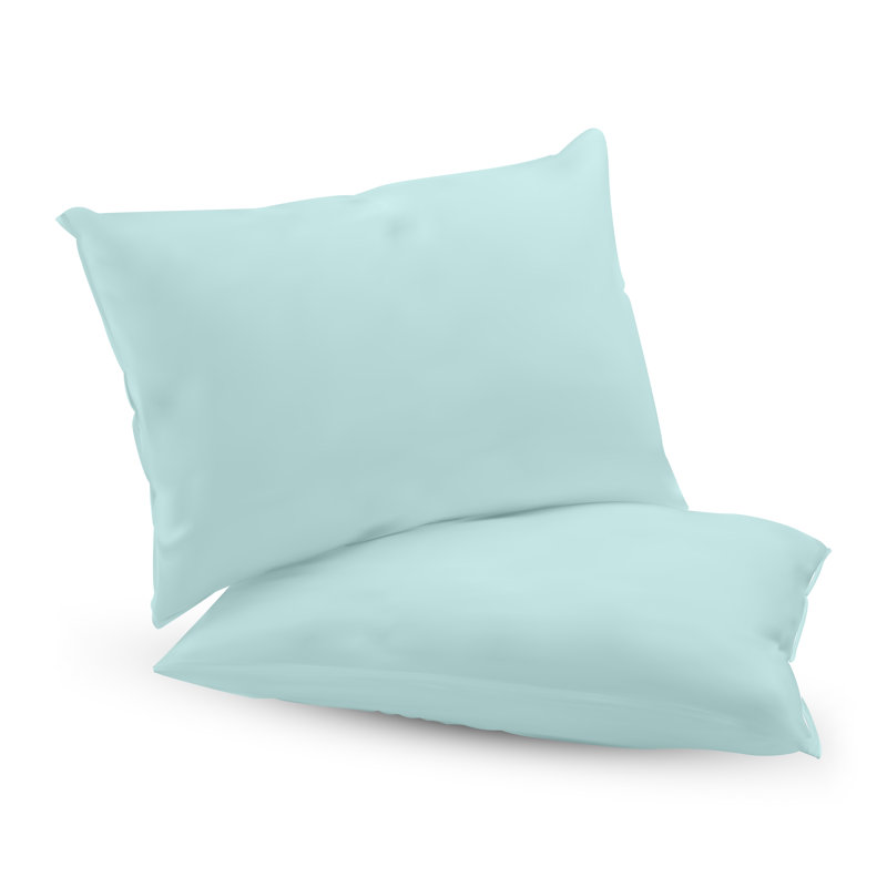 Ensemble de 2 taies d'oreiller en microfibre / polyester pour chambre d'amis, Très grand, Bleu clair