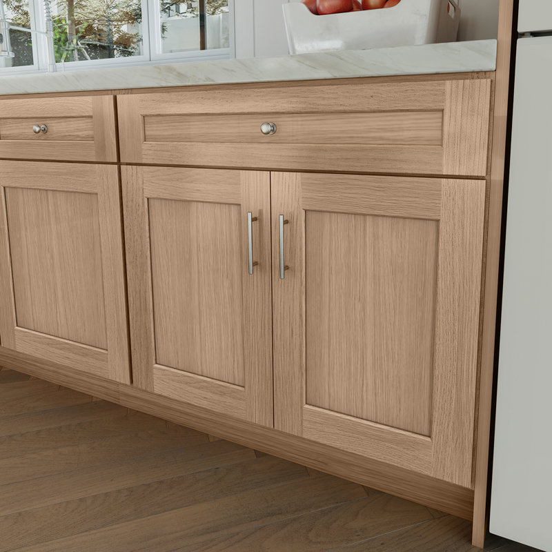 Armoire de cuisine en bois massif prêt à assembler Sinber, 33", Chêne Redondo