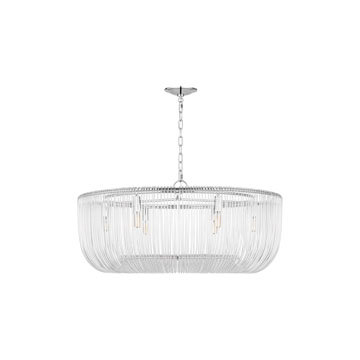 Carell Dimmable 10-Light Pendant, 82" H x 36" W x 36" D, Polished Nickel
