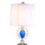 Lampe de table haute de 27,75 po «Just Dazzle» avec finition argentée et abat-jour blanc