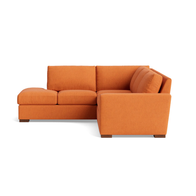 Couch Potato Sectional, Performance Weave - Carrot, Left Hand Facing