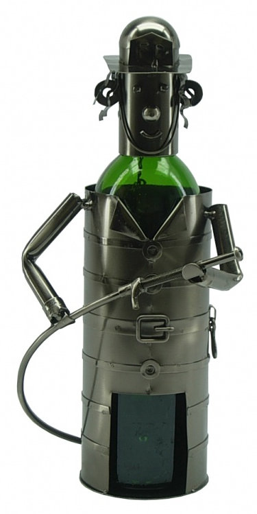 Fireman Tabletop Wine Bottle Rack in Silver
