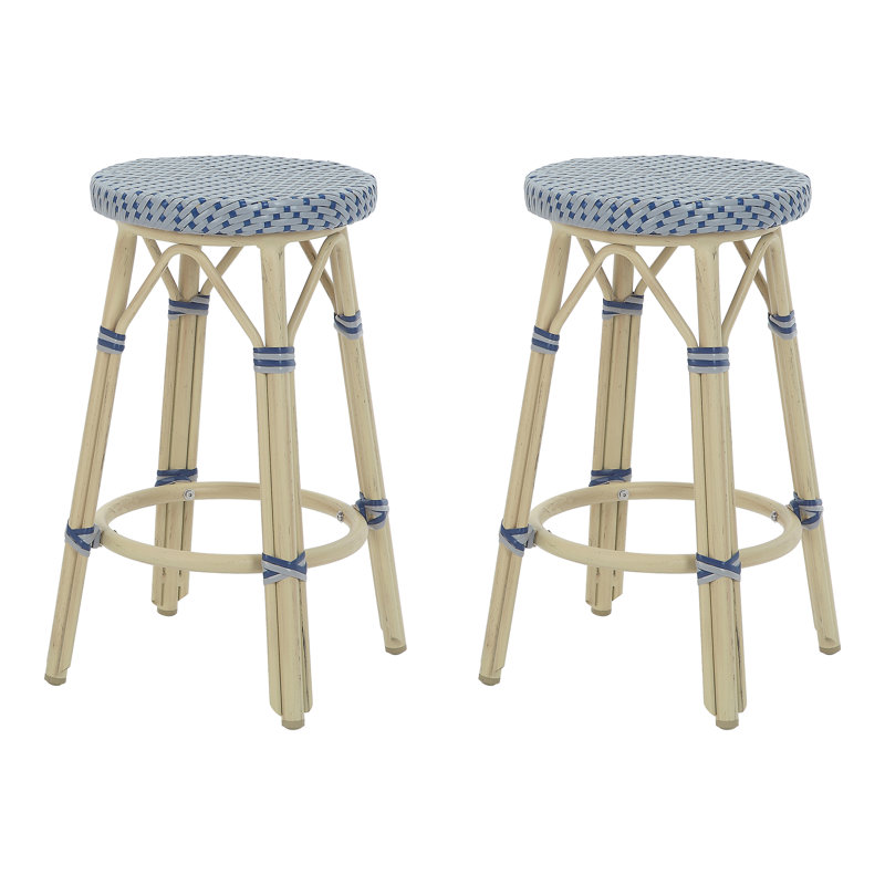 Arduino Aluminum Outdoor Stool, 26", Gray/Navy
