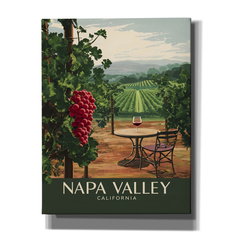 «Napa Valley California» par Andreas Magnusson, art mural sur toile, H 34 po x l 26 po x P 1,5 po