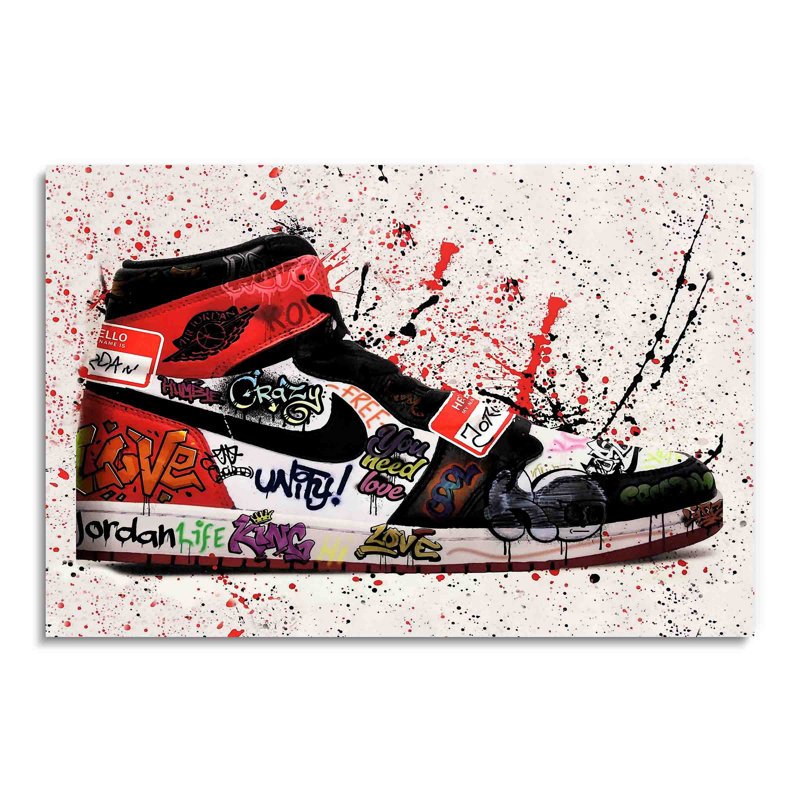 Graffiti Jordan Sneakerhead, art de chaussure, décoration murale Hypebeast, art graphique acrylique
