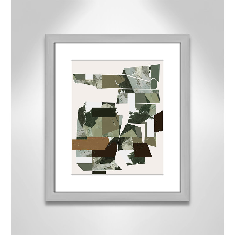 «Green Endeavour I Print» par Cartissi, 13'' W x 15'' H, Matted Print, Matte Silver