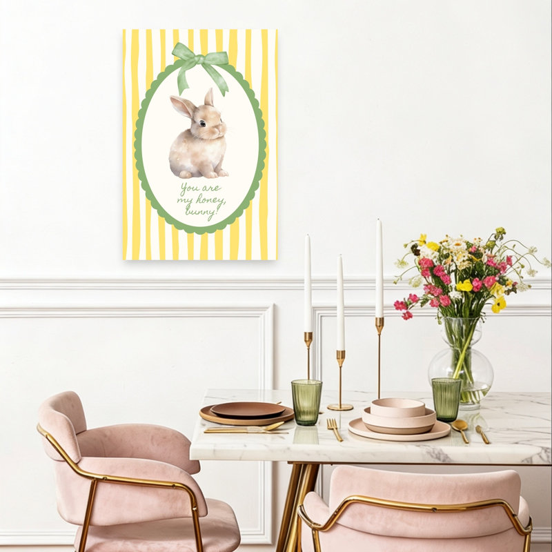 Sweet Baby Bunny Contemporary Rabbit Spring Forest Wall Art Print 1 Piece Wrapped Canvas Wall Art, 60.96cm H x 40.64cm W