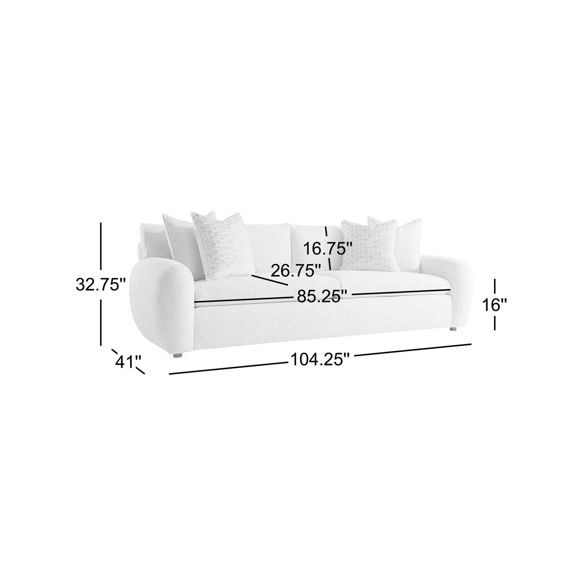 Bernhardt Teddy Sofa, Dove Chenille 1369-021