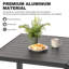 Outdoor Aluminum Dining Table Square Table with Powder-Coated Finish, Open-Slatted Tabletop and 2.4’’ Umbrella Hole, Garden Patio Table for 4 People, Black-120382292