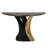 Contemporary Black Antique Brass Half Moon Console Table