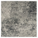 Mayes Abstract Area Rug in Ivory/Gray