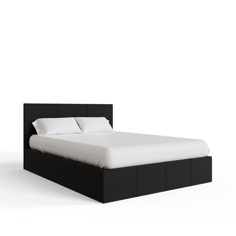 Beaird Upholstered Ottoman Storage Bed, Black, Double (4'6)