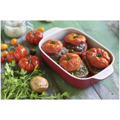Staub Ceramique Ceramic Rectangular Oven Dish, Cherry, 750 ml
