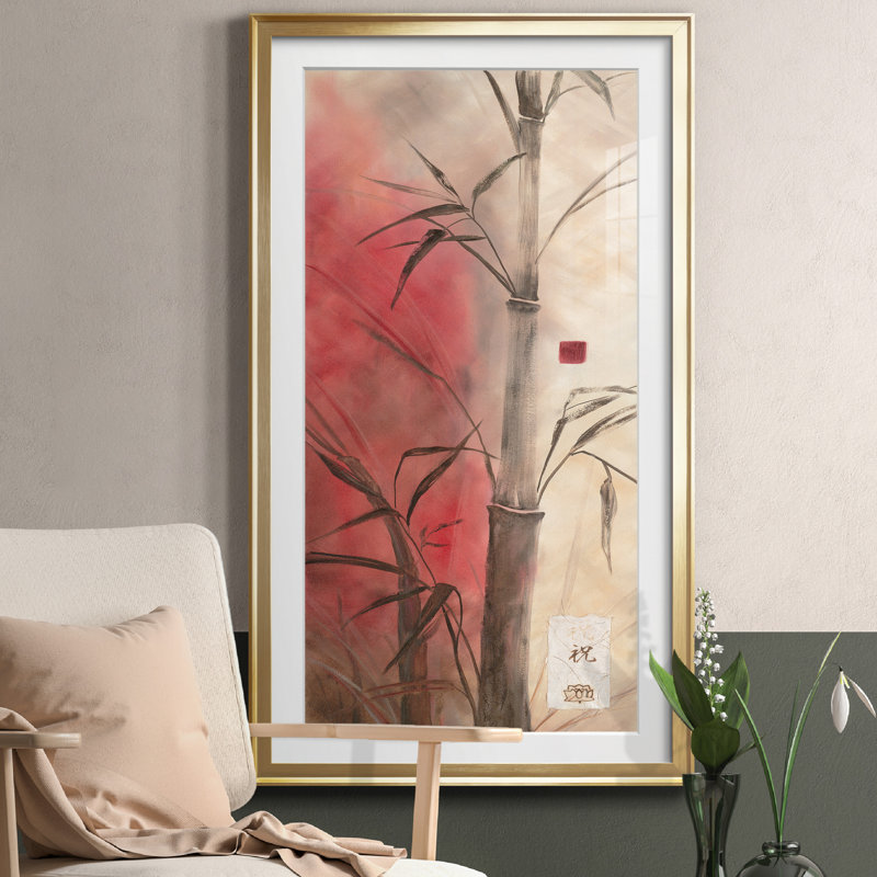 Bamboo Design II - Peinture encadrée, Doré, H 22,5 po x l 42,5 po x P 1,5 po