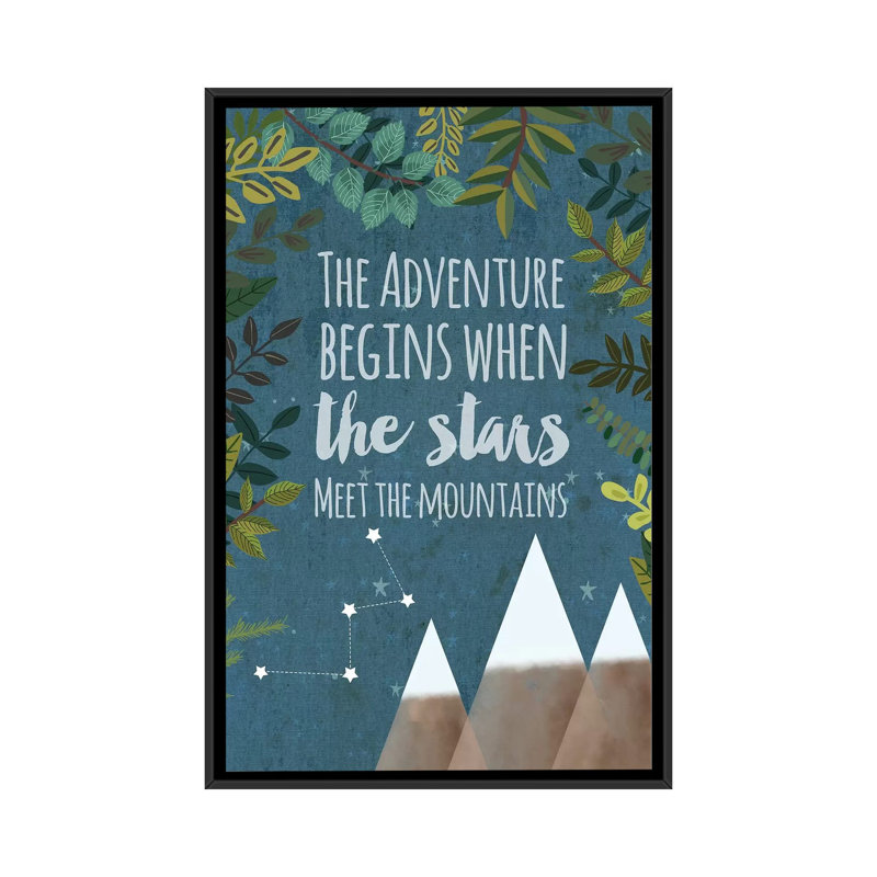 «The Adventure Begins», impression sur toile, H 26 po x l 18 po x P 1,5 po, Toile avec cadre noir, Pas de tapis