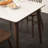 White Rectangular Solid Wood Ash wood + Sintered Stone Dining table-1293347145