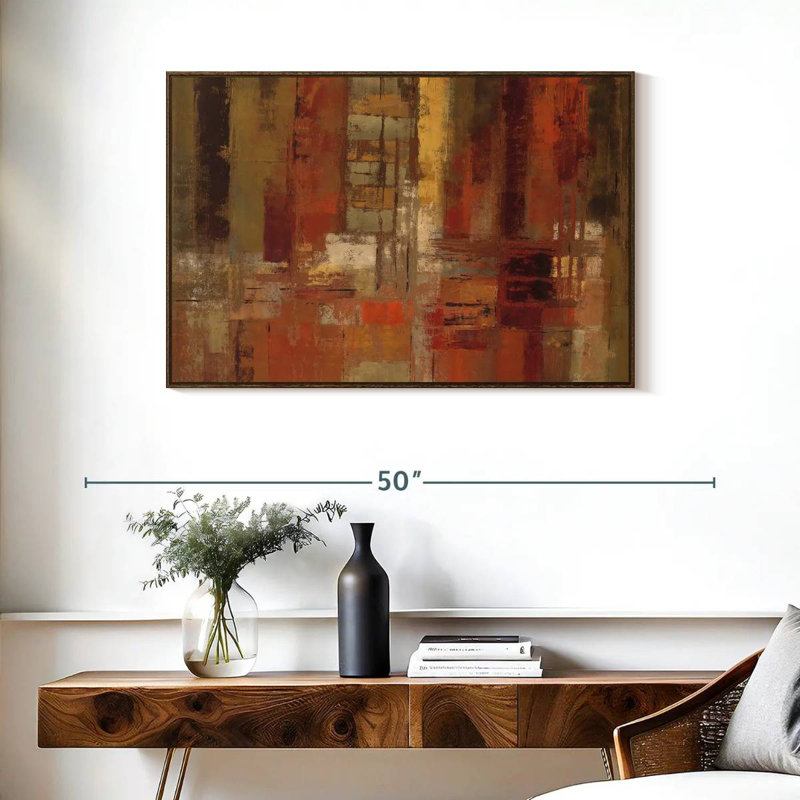Sunset Street Crop, 37 po x 25 po, Cadre flottant en noyer