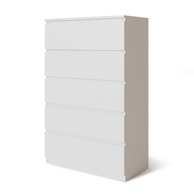 Baptistine 70cm W 5 - Drawer Chest of Drawers, White
