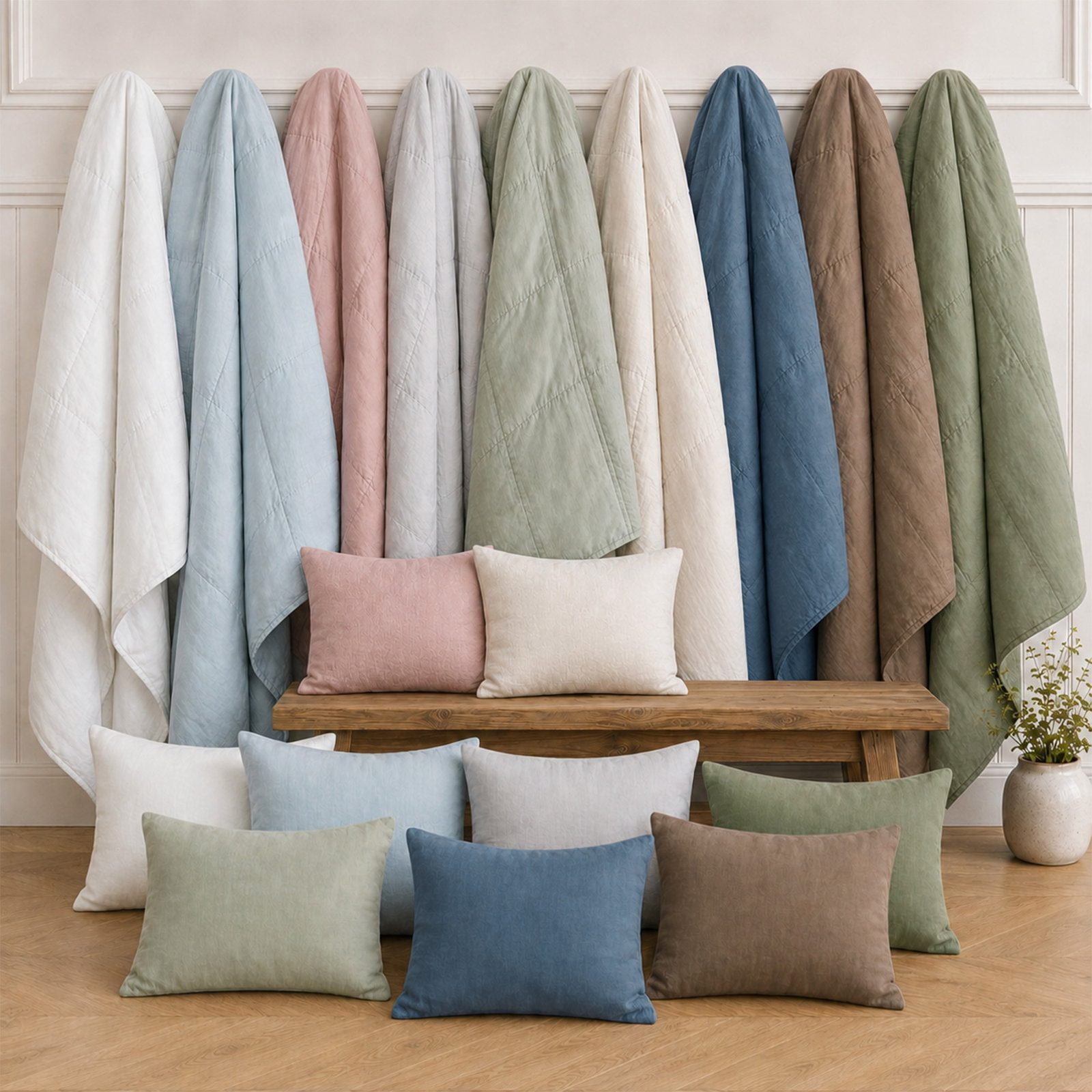 Bedding, King Comforter + 2 King Shams, Eggnog