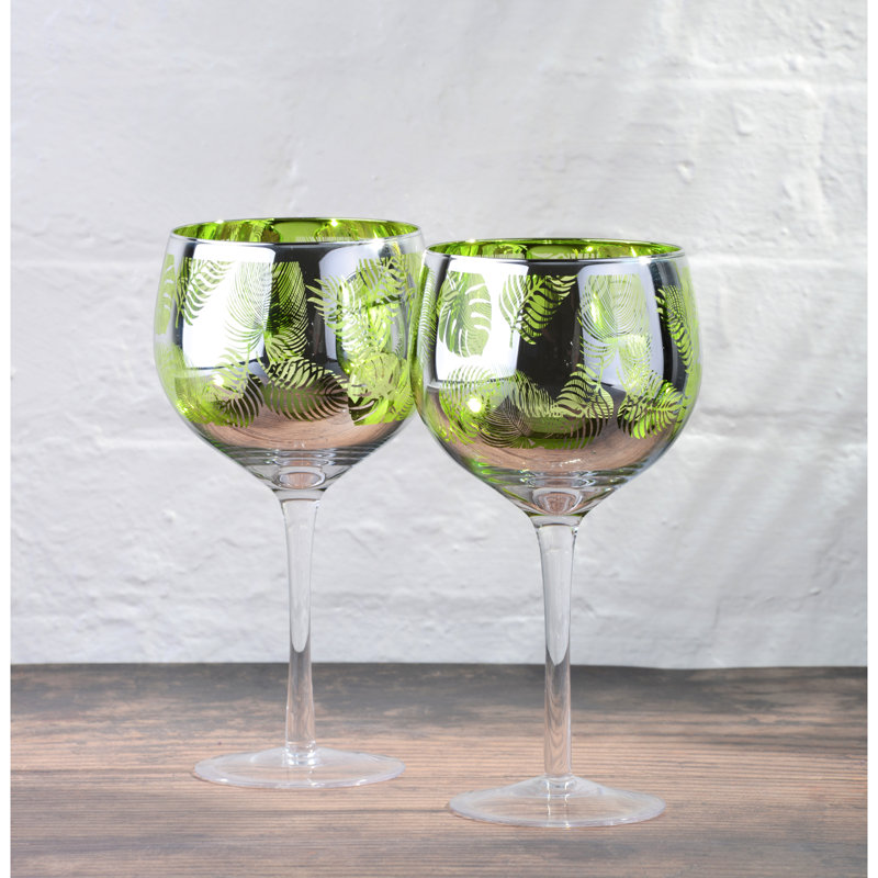 Tropical Leaves Gin Glasses