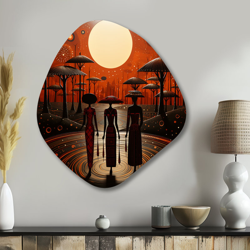 Thomias - art tribal africain de forme irrégulière, reproduction d'art asymétrique, H 35 po x l 31 po
