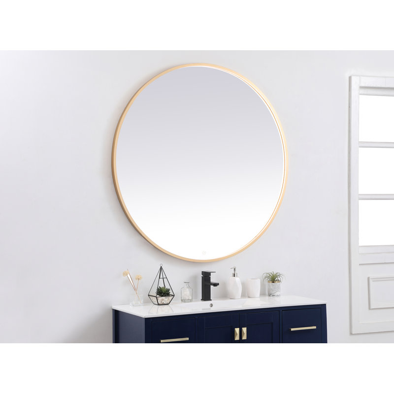 Miroir de salle de bain Pickard, 48 po x 48 po, Laiton