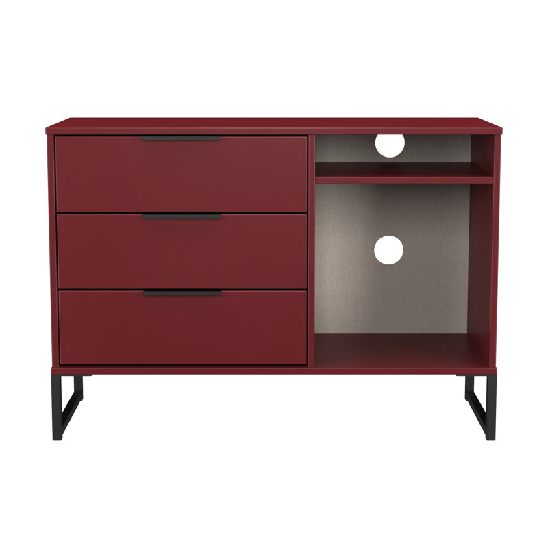 Suhanth 3 Drawer TV Unit, Red