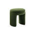 Tabouret décoratif contemporain à plateau rond de 1 pièce, avec housse en peau de mouton, structure en bois massif, pour espace de vie principal, 18 po x 18 po x 19,5 po, tissu de fabrication simple, installation