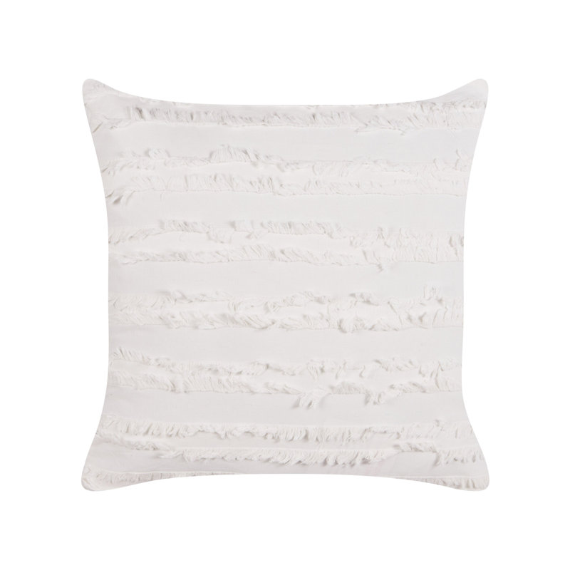 Charlo Striped White Square Cushion