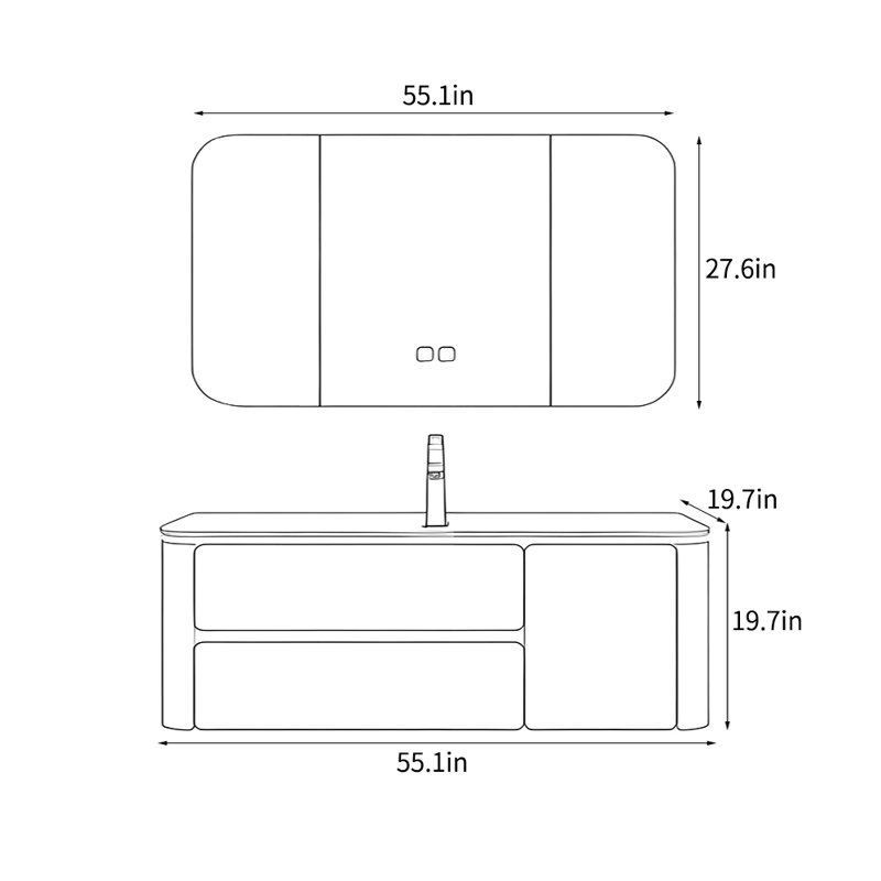 Armoire de salle de bain moderne de style crème