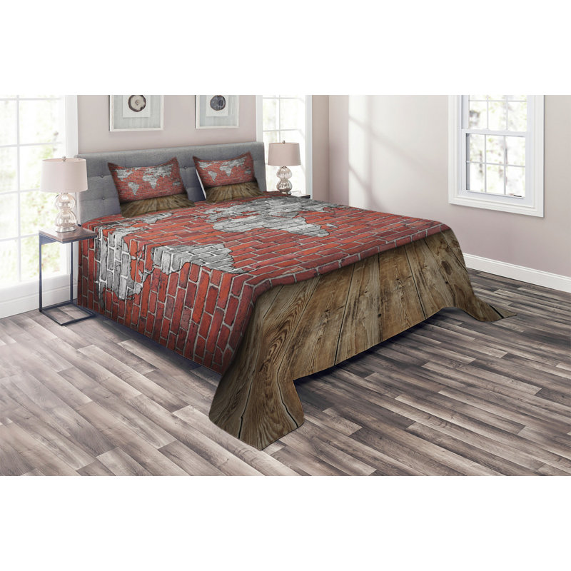 Wanderlust Eclectic Polyester Coverlet, King Bedspread + 2 Shams