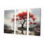 «Red Baobab Tree Landscape I» - ensemble de salon mural art baobab rouge-107765659-107765661