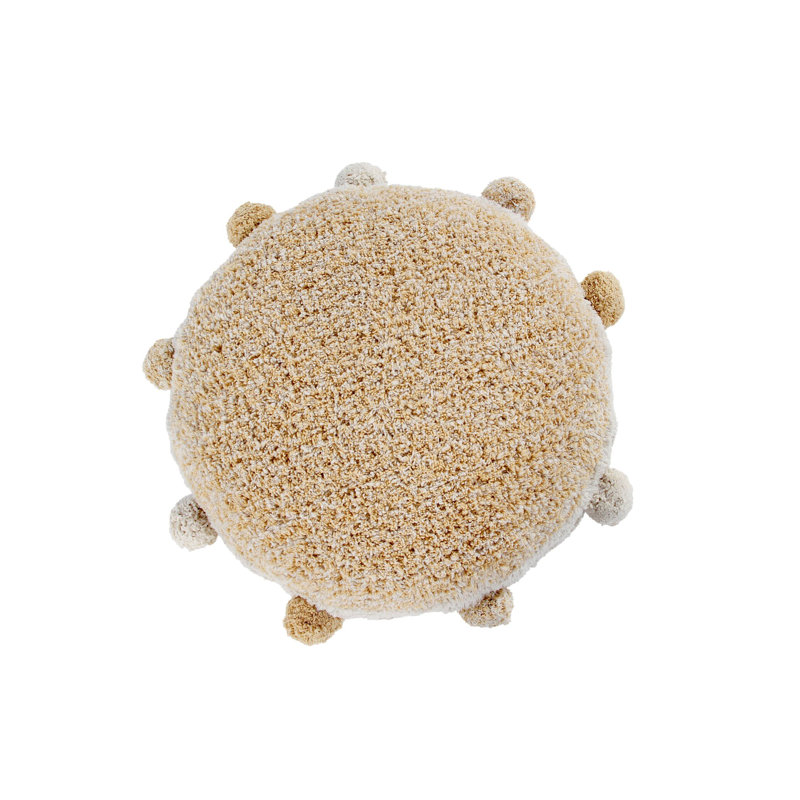 Bubbly Circular Pillow Cover & Insert, Honey