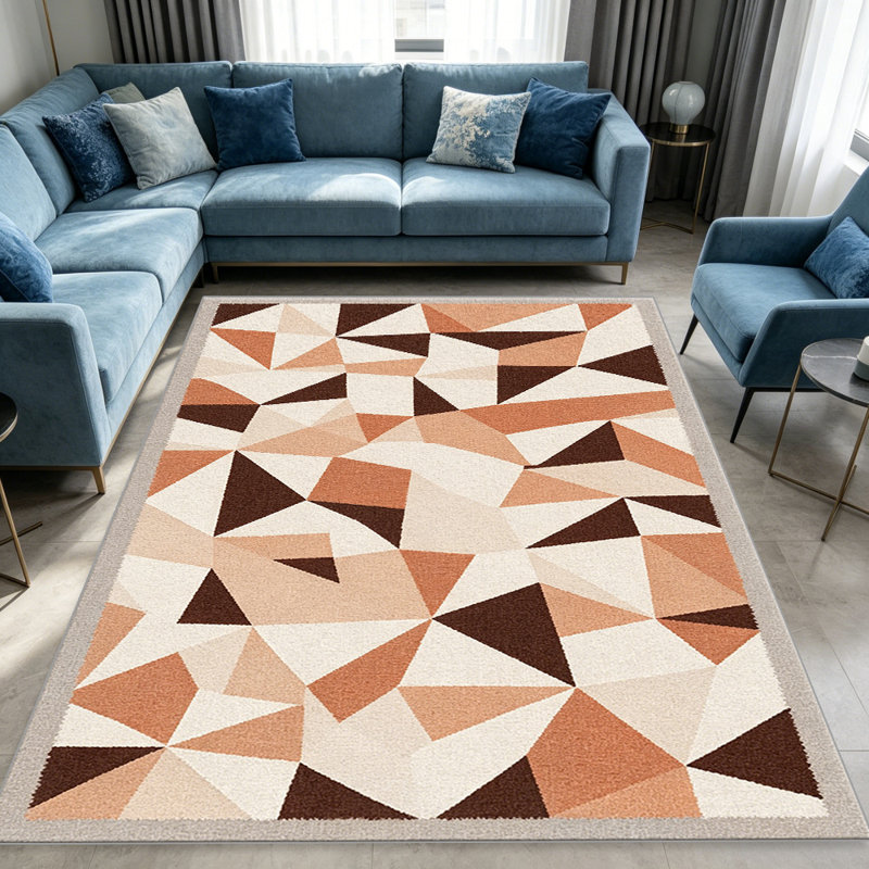 Fragmented Triangle   area rugs for Living Room, Soft and Comfortable, Suitable for all seasons, easy to maintain, machine washable Indoor floor mat, Under Table Farmhouse suitable for Bedroom, Dining Room, Study,  Balcony, Home Decor Patio
