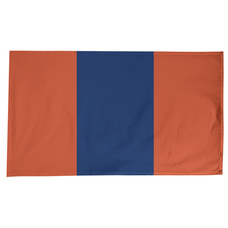 Edmonton Table Runner, Navy Blue/Orange/Navy Blue, Cotton Blend, 102" x 58"