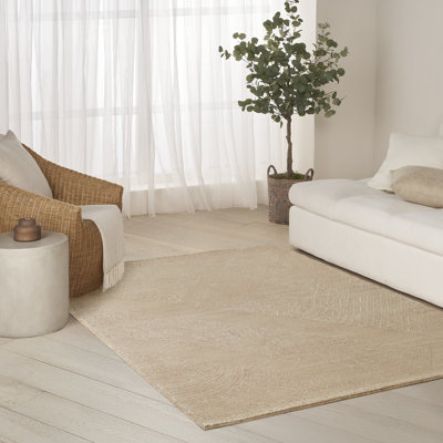 Tapis d'intérieur moderne chameau 5 pi 3 po x 7 pi 3 po DKNY