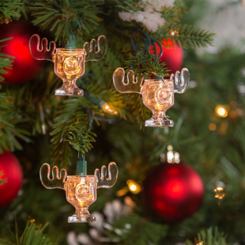 Kurt Adler 11ft Clear Moose Mug Christmas String Lights