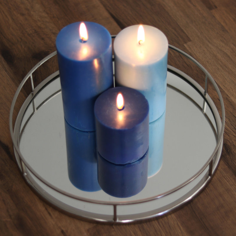 Unscented Scented Pillar Candle, Blue