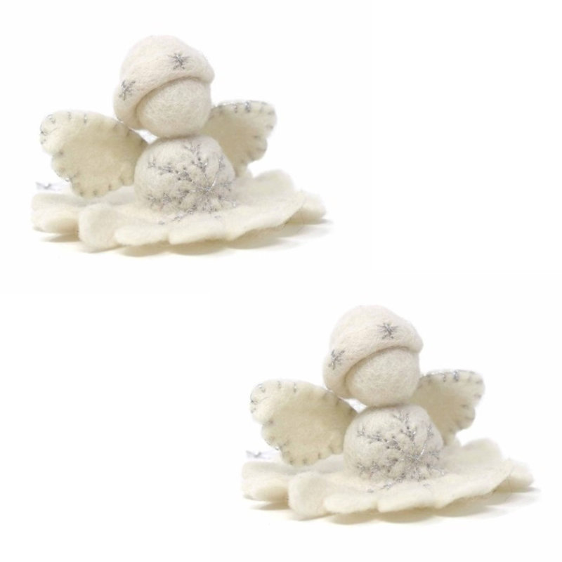 Ensemble de 2 figurines suspendues ange blanc