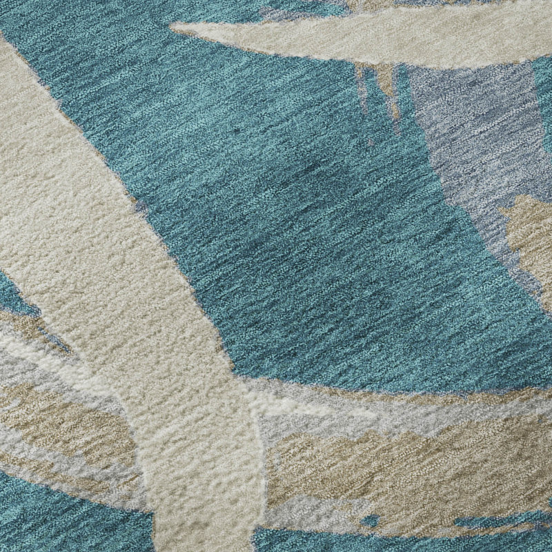 Premium Machine Washable Mayfield AMF1022 Circles Rug, Rectangle 1'8" x 2'6"